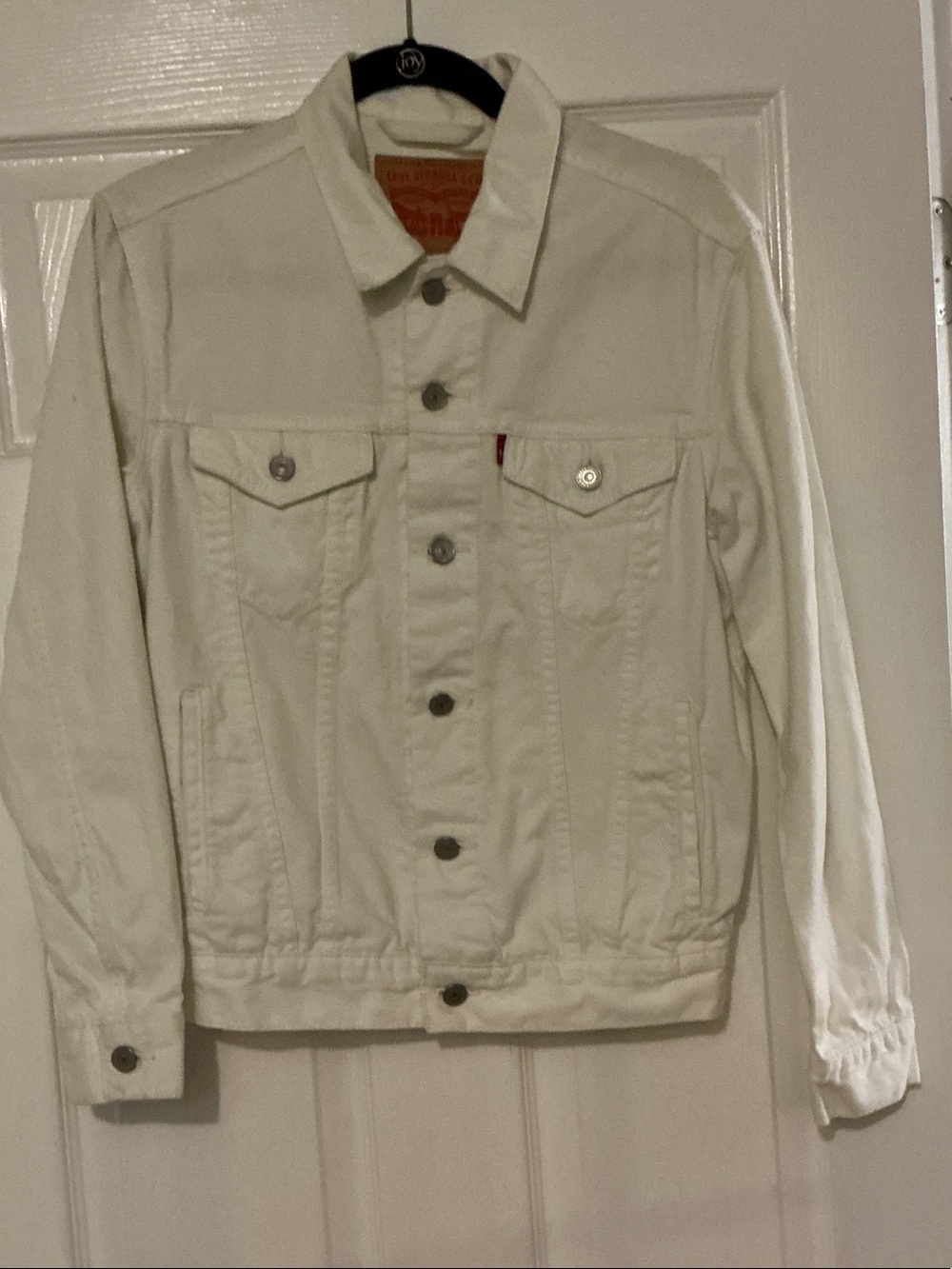 Levi's White Denim Jacket Sz S Button Front Levi Strauss Great Preowned Cond